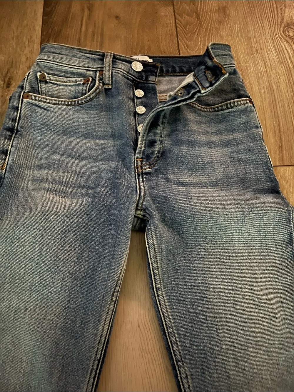 Re/Done High Rise Ankle Crop Jeans